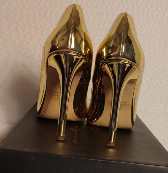 OLIVIA FERGUSON Kiara Gold Pointed-Toe High Heels – Size 7.5 - Picture 5 of 9